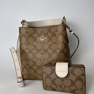 Coach Bucket Bag & Wallet in Signature Canvas
